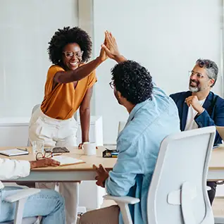 Photo showing people collaborating at work