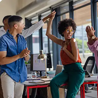 Photo showing supportive coworkers